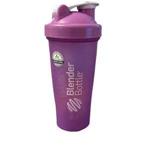 Blender Bottle Purple Classic Protein Shake Steel Shaker Ball 28oz Capacity